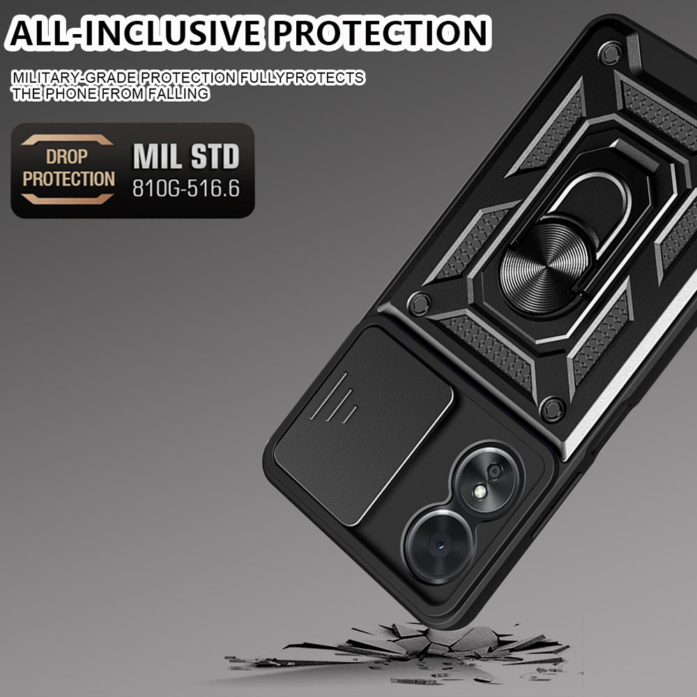 Maska za Oppo A17, Techsuit, CamShield, Crna