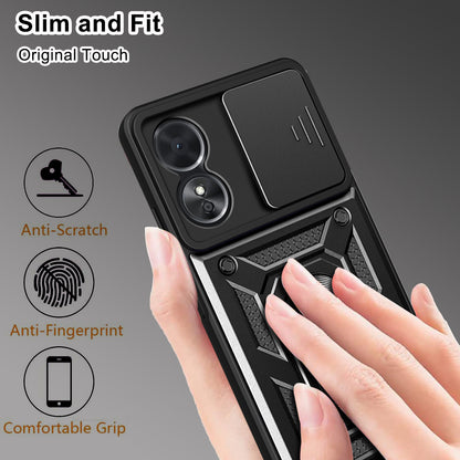 Maska za Oppo A17, Techsuit, CamShield, Crna
