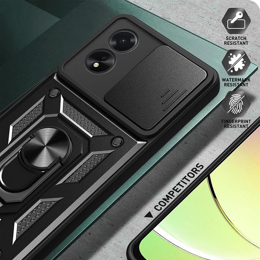Maska za Oppo A18 / A38, Techsuit, CamShield, Crna