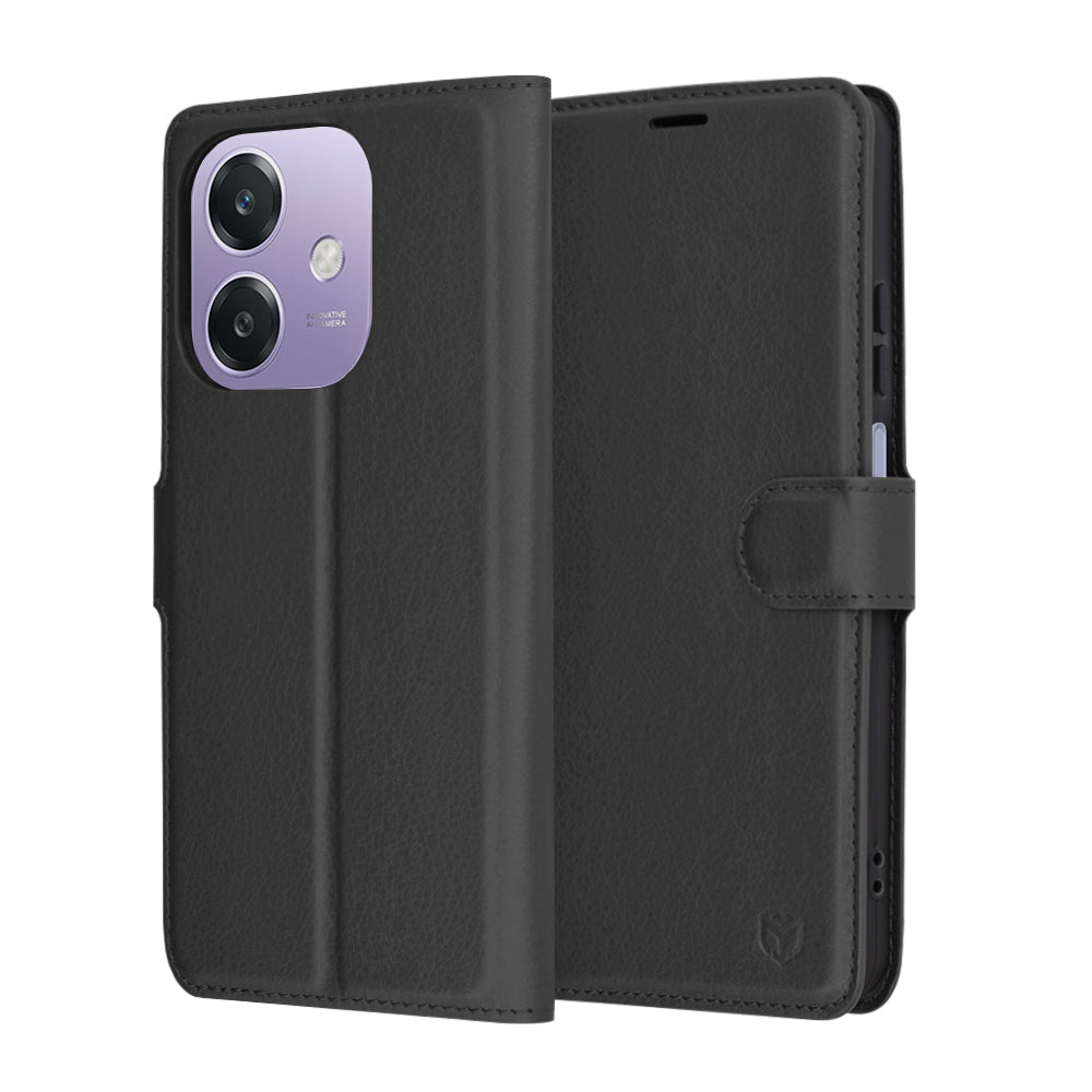 Futrola za Oppo A3 4G / A3, Techsuit, Kožna Folio, Crna
