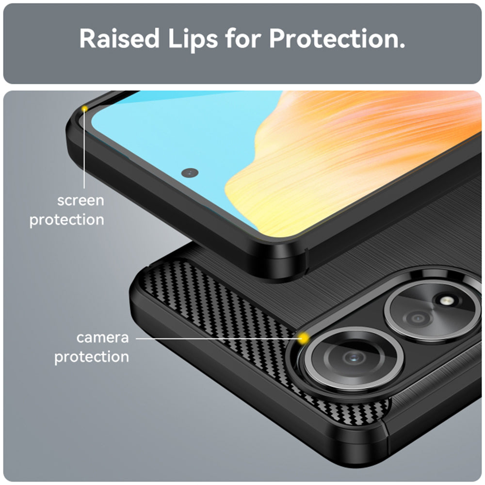 Maska za Oppo A58 4G, Techsuit, Karbon, Crna