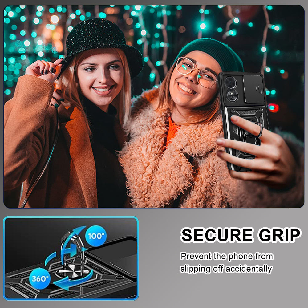 Maska za Oppo A58 5G / A78 5G, Techsuit, CamShield, Crna