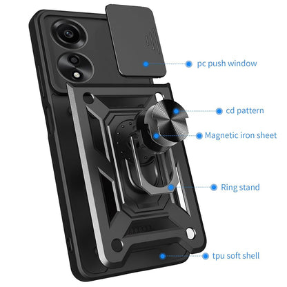 Maska za Oppo A60, Techsuit, CamShield, Crna