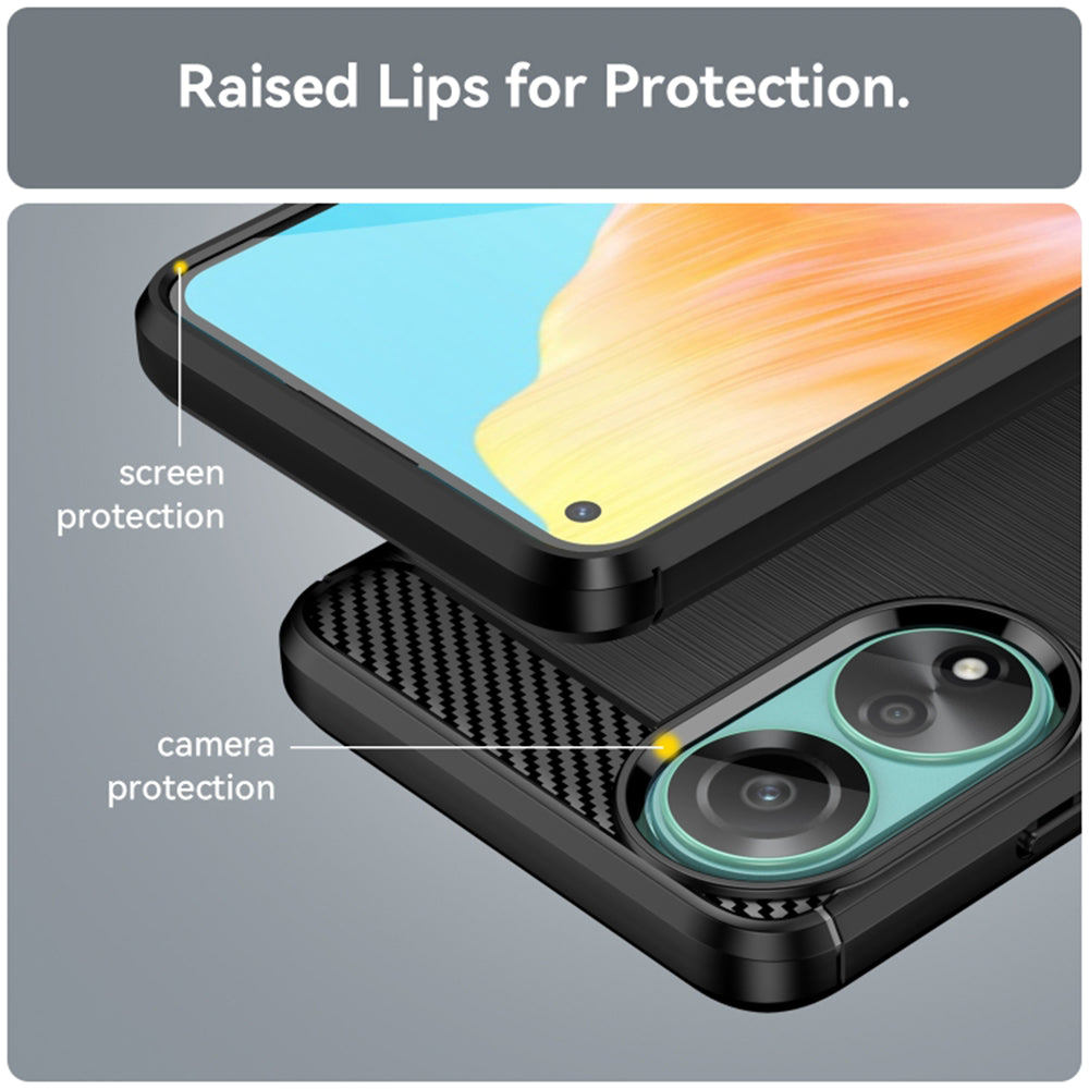 Maska za Oppo A78 4G, Techsuit, Karbon, Crna