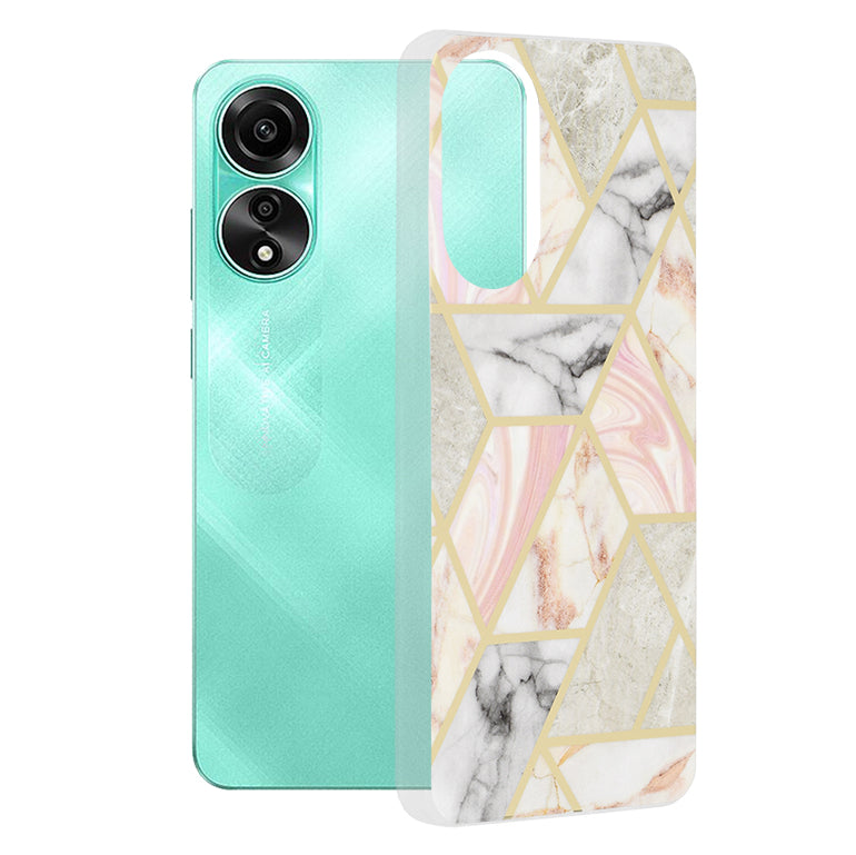 Maska za Oppo A78 4G, Techsuit, Marble, Roza
