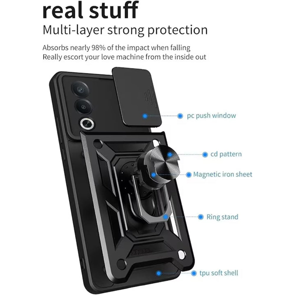 Maska za Oppo A80, Techsuit, CamShield, Crna