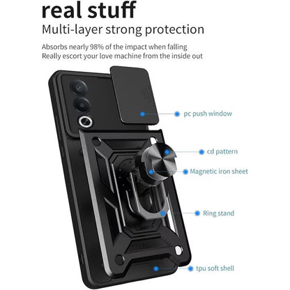 Maska za Oppo A80, Techsuit, CamShield, Crna