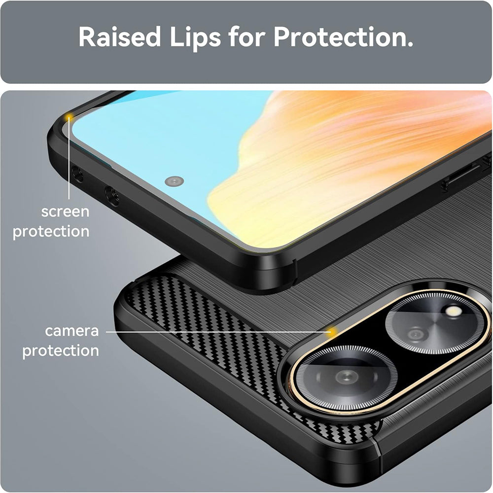 Maska za Oppo A98, Techsuit, Karbon, Crna