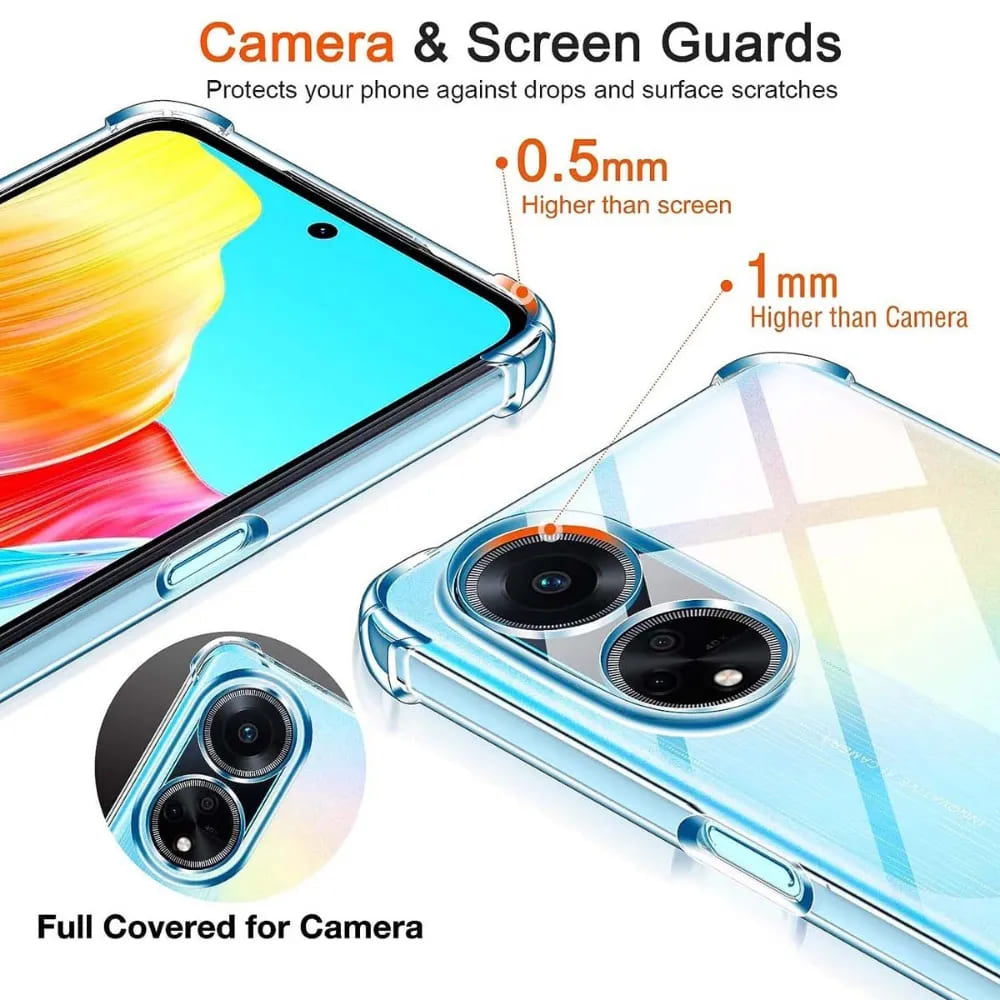 Maska za Oppo A98, Techsuit, Shockproof Clear, Prozirna
