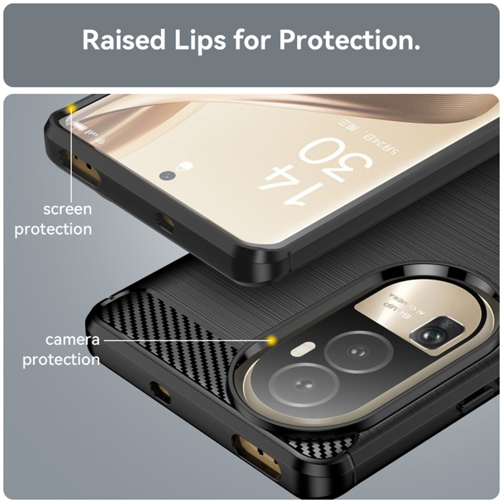 Maska za Oppo Reno10 / Reno10 Pro, Techsuit, Karbon, Crna