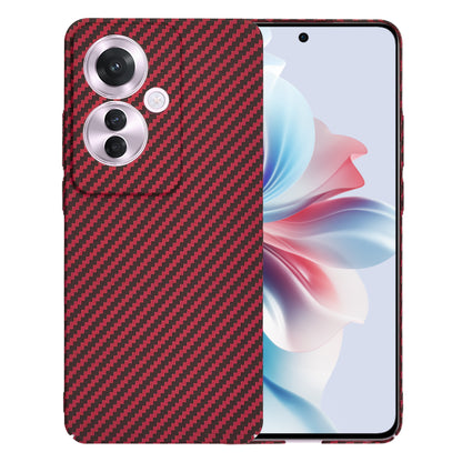 Maska za Oppo Reno11 F, Techsuit, Carbonite FiberShell, Crvena