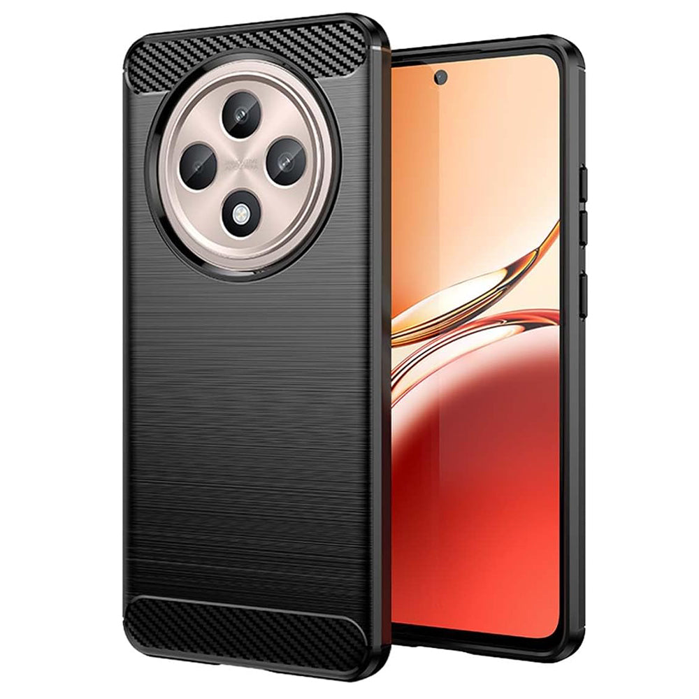 Maska za Oppo Reno12 FS 5G / Reno12 FS 4G / Reno12 F 4G / Reno12 F, Techsuit, Karbon, Crna