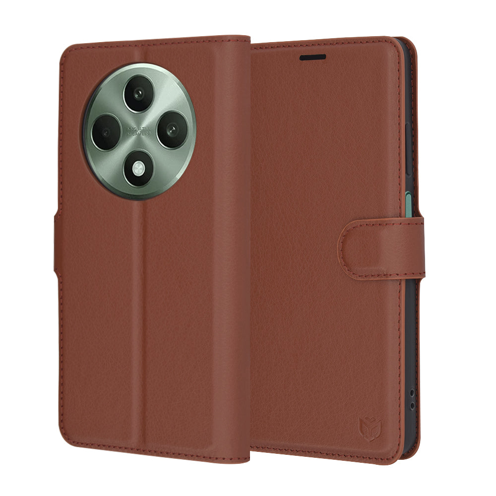 Futrola za Oppo Reno12 FS 5G / Reno12 FS 4G / Reno12 F 4G / Reno12 F, Techsuit, Leather Folio, smeđa