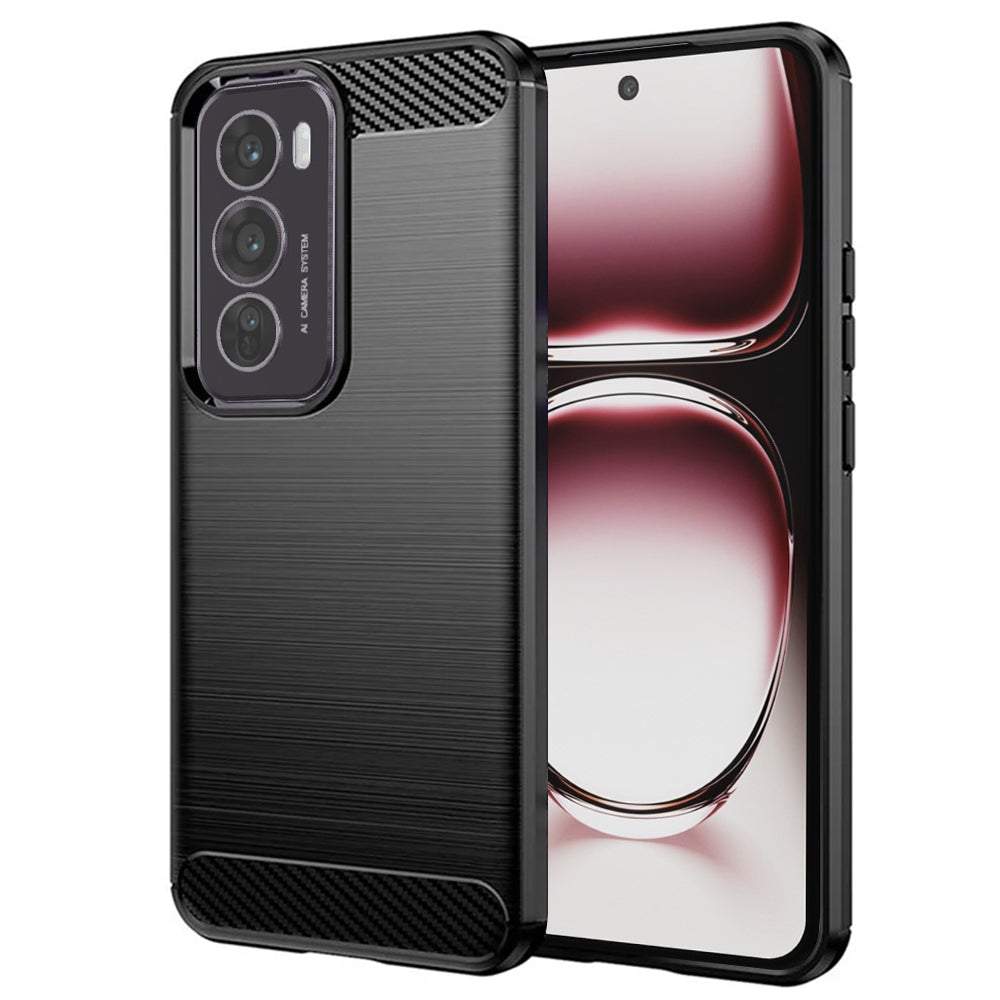 Maska za Oppo Reno12 Pro, Techsuit, Karbon, Crna