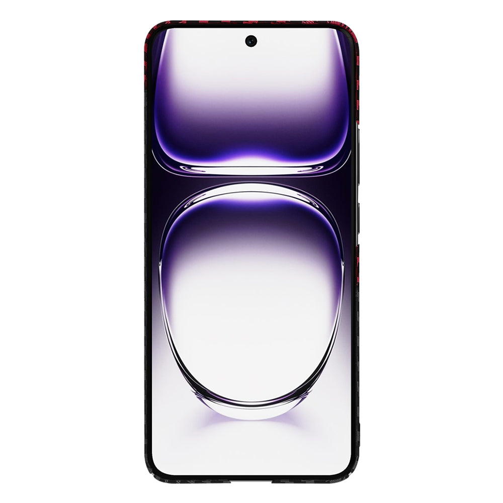 Maska za Oppo Reno12, Techsuit, Carbonite FiberShell, Crno Crvena