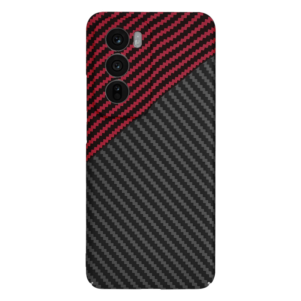 Maska za Oppo Reno12, Techsuit, Carbonite FiberShell, Crno Crvena
