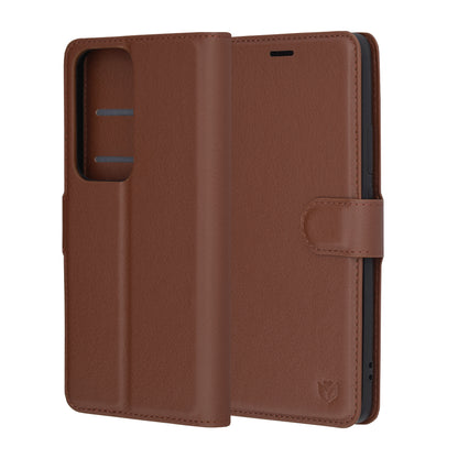Futrola za Oppo Reno12, Techsuit, Kožna Folio, Smeđa