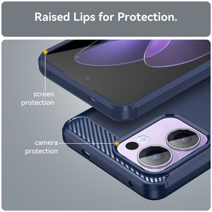 Maska za Oppo Reno13 FS 5G / Reno13 F 4G / Reno13 F, Techsuit, Karbon, Plava