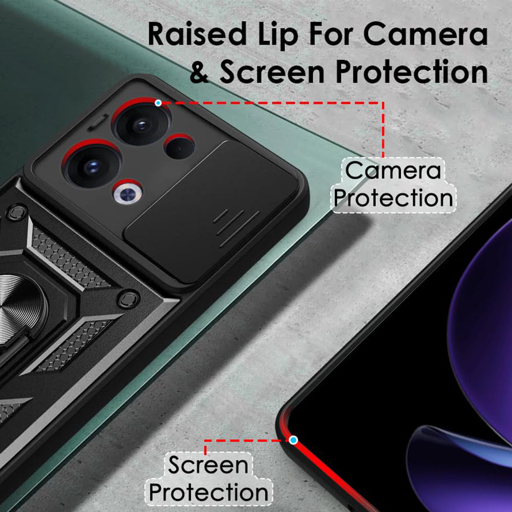 Maska za Oppo Reno13, Techsuit, CamShield, Crna