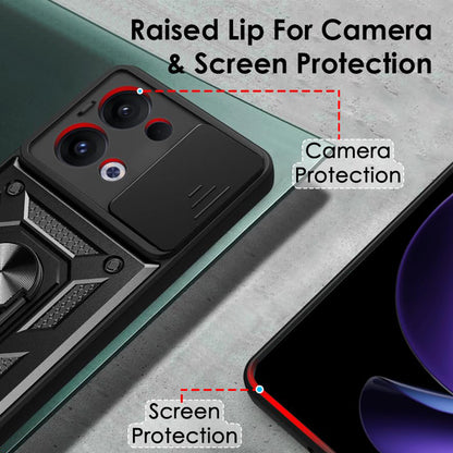 Maska za Oppo Reno13, Techsuit, CamShield, Crna