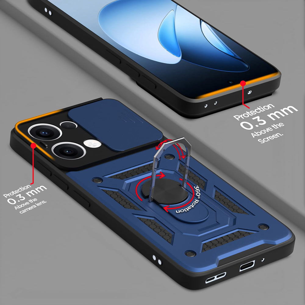 Maska za Oppo Reno13, Techsuit, CamShield, Zelena