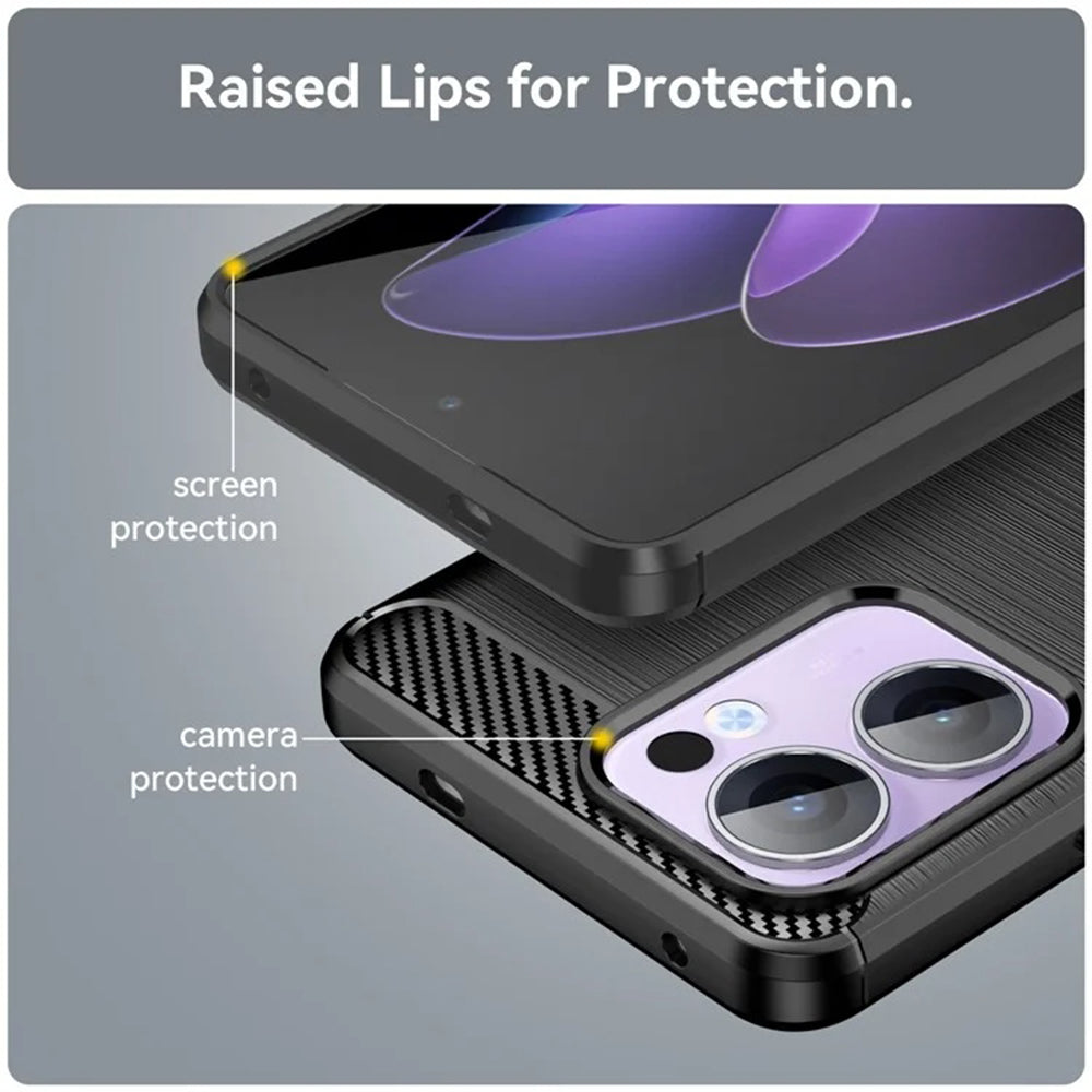 Maska za Oppo Reno13, Techsuit, Karbon, Crna