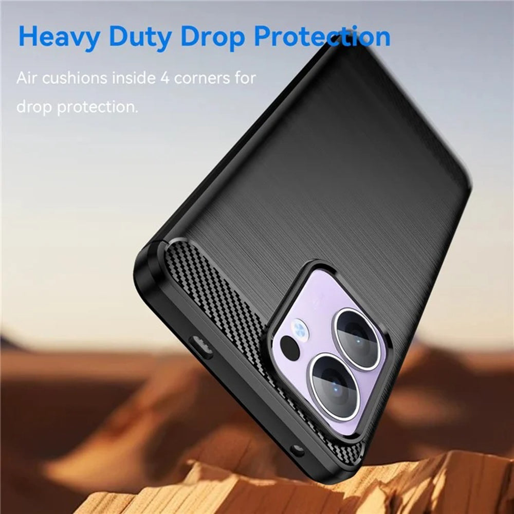 Maska za Oppo Reno13, Techsuit, Karbon, Crna
