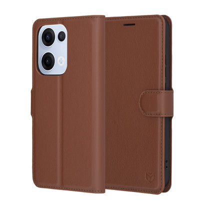 Futrola za Oppo Reno13, Techsuit, Kožna Folio, Smeđa