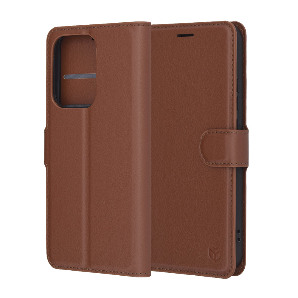 Futrola za Oppo Reno13, Techsuit, Kožna Folio, Smeđa