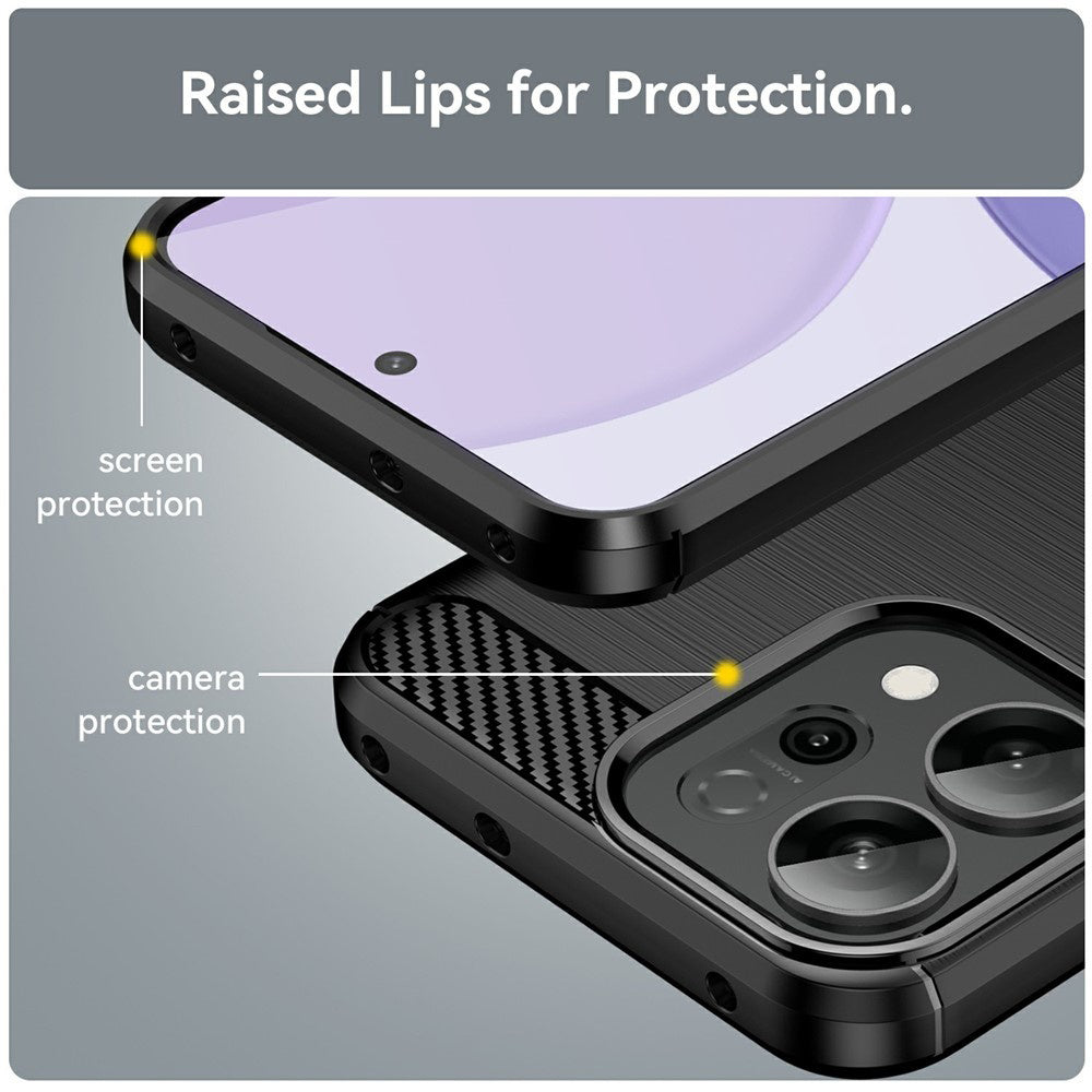 Maska za Oppo Reno14 F, Techsuit, Karbon, Crna
