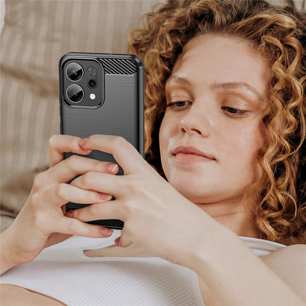 Maska za Oppo Reno14 F, Techsuit, Karbon, Crna