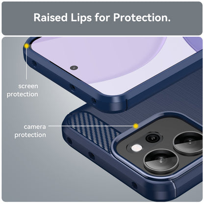 Maska za Oppo Reno14 FS 5G / Reno14 F, Techsuit, Karbon, Plava