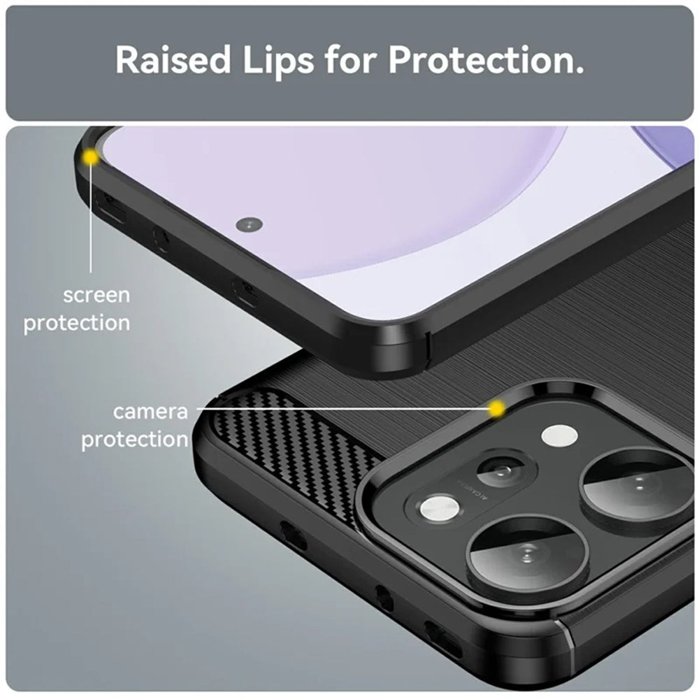 Maska za Oppo Reno14 Pro, Techsuit, Karbon, Crna
