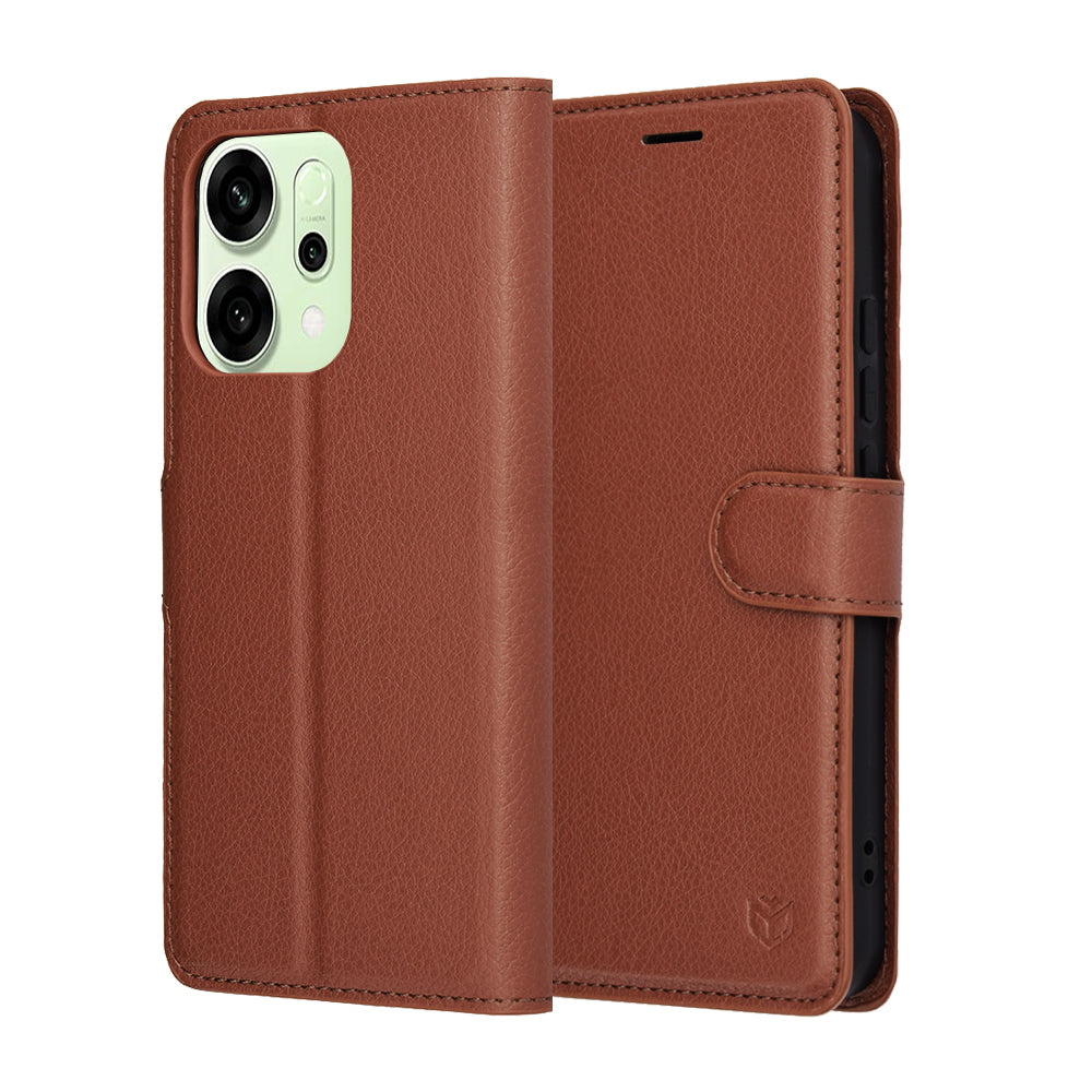 Futrola za Oppo Reno14, Techsuit, Leather Folio, smeđa