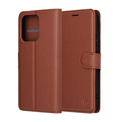 Futrola za Oppo Reno14, Techsuit, Leather Folio, smeđa