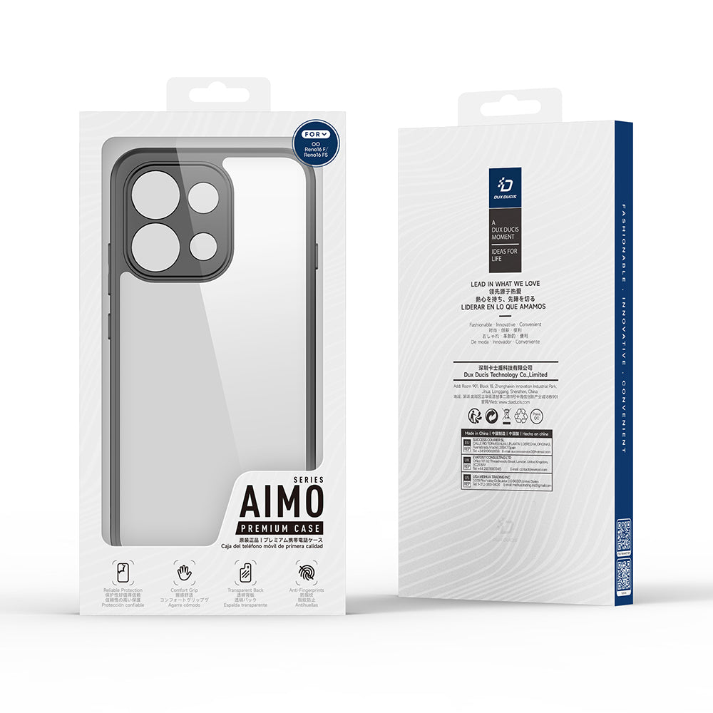 Maska za Oppo Reno16 F / Reno16 FS, DUX DUCIS, Aimo, Crna
