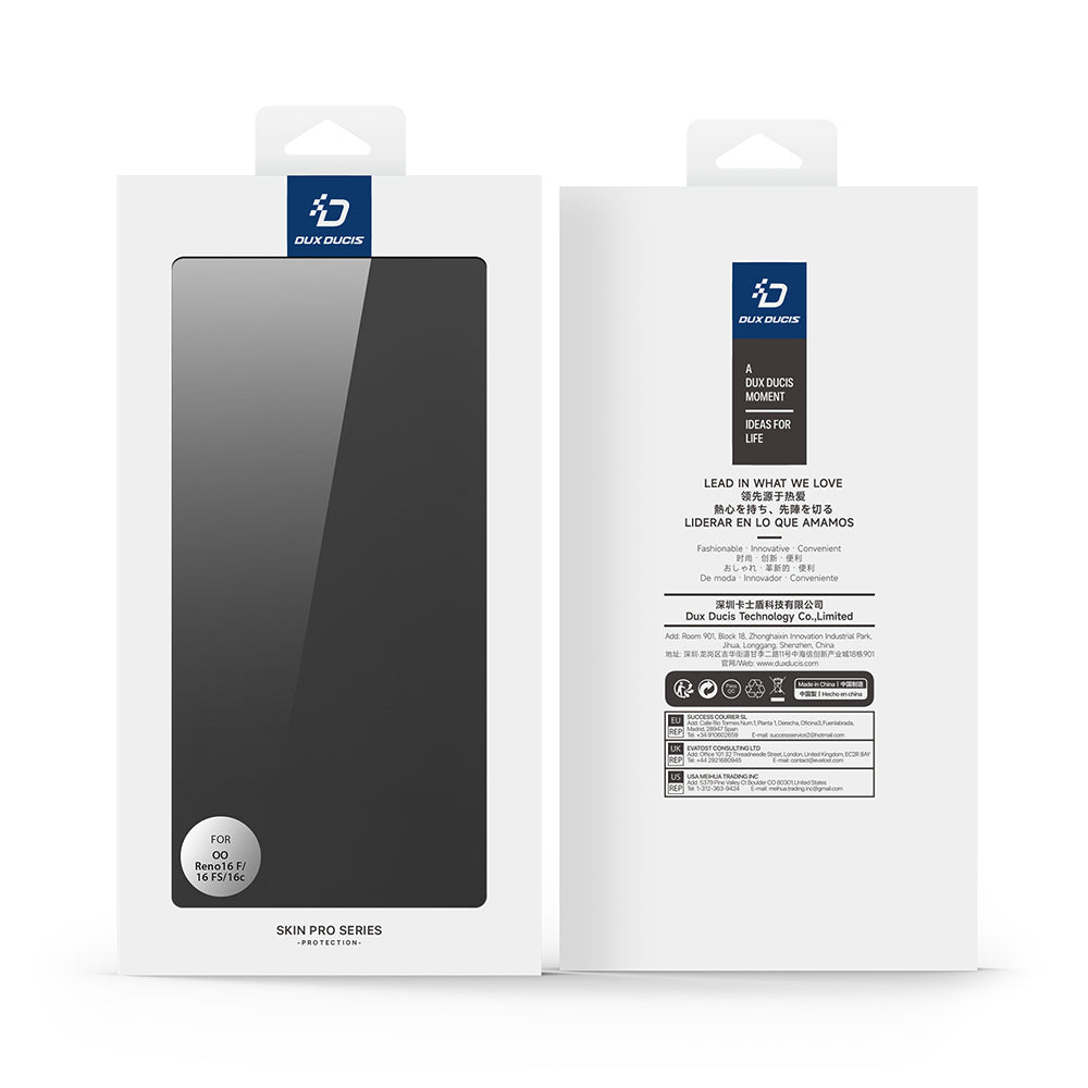 Maska za Oppo Reno16 F / Reno16 FS, DUX DUCIS, Skin Pro, Crna