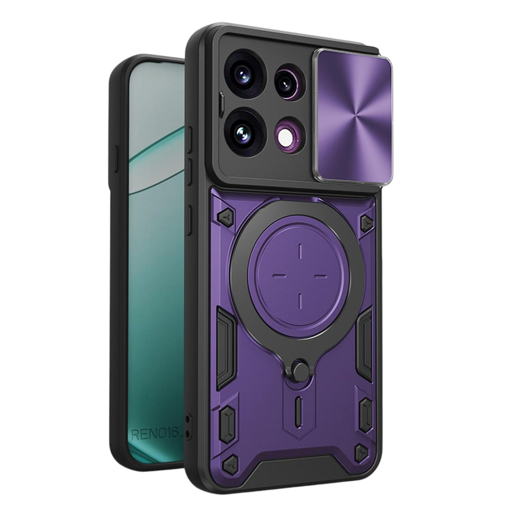 Maska za Oppo Reno16 F / Reno16 FS, Techsuit, CamGuard Pro, Ljubičasta