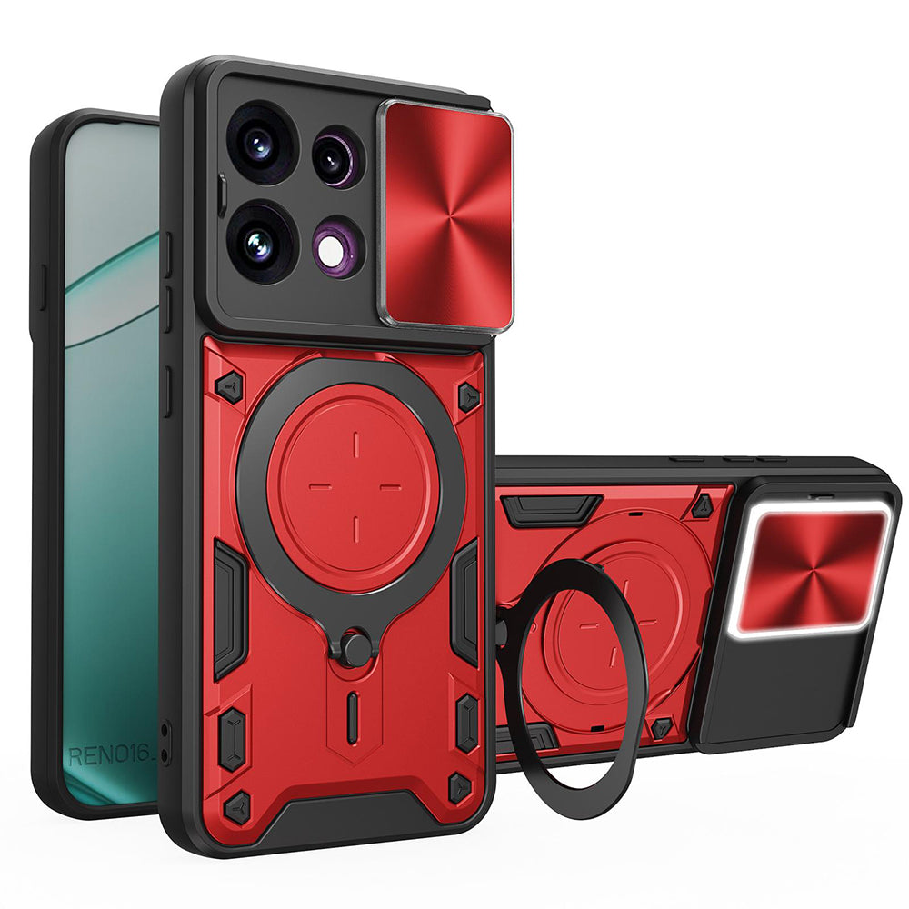 Maska za Oppo Reno16 F / Reno16 FS, Techsuit, CamGuard Pro, Crvena