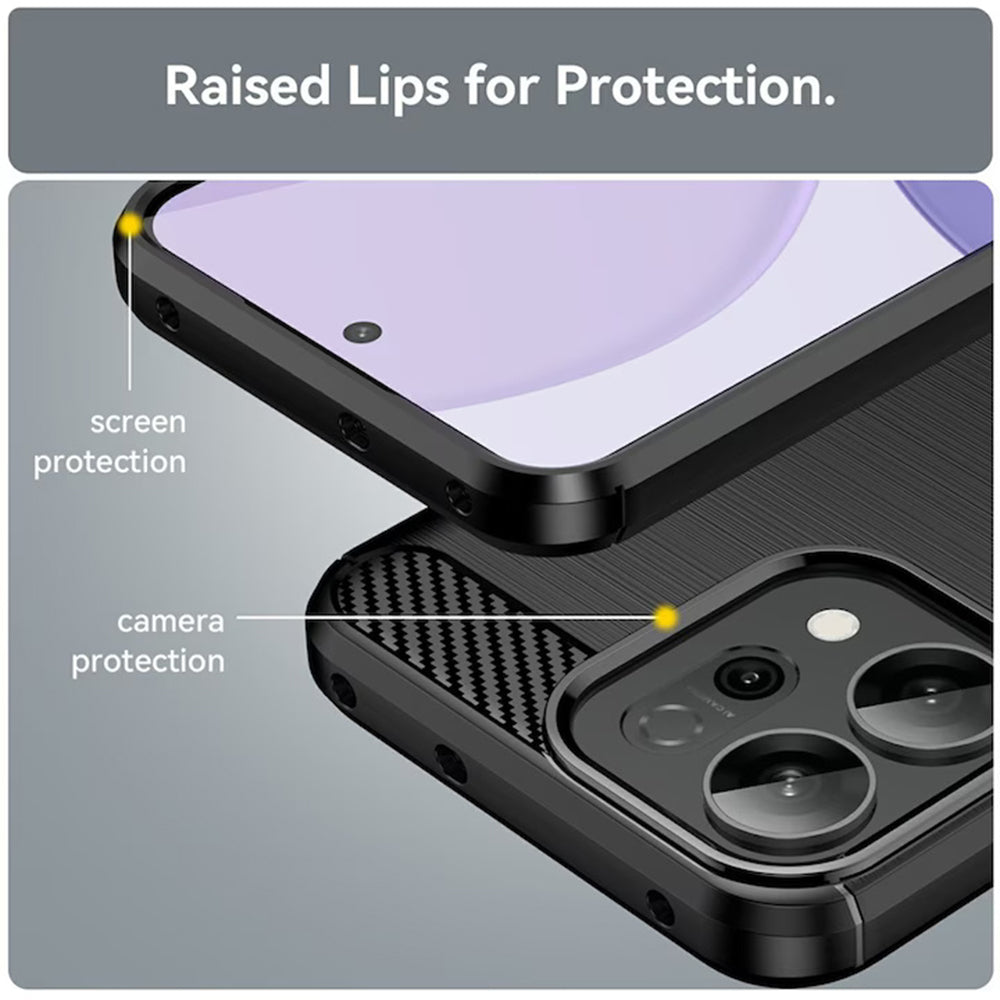 Maska za Oppo Reno16 F / Reno16 FS, Techsuit, Karbon, Crna
