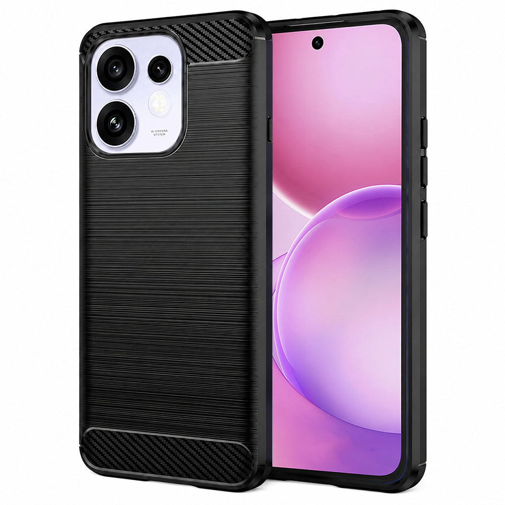 Maska za Oppo Reno16 / Reno16 Pro, Techsuit, Karbon, Crna