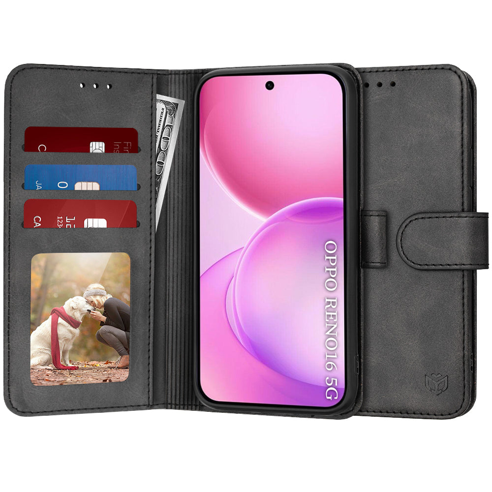 Futrola za Oppo Reno16 / Reno16 Pro, Techsuit, Diary Book, Crna