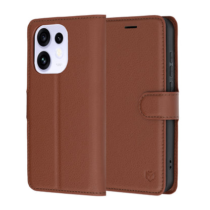Futrola za Oppo Reno16 / Reno16 Pro, Techsuit, Kožna Folio, Smeđa
