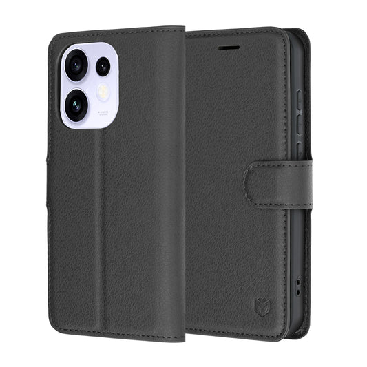 Futrola za Oppo Reno16 / Reno16 Pro, Techsuit, Leather Folio, Crna