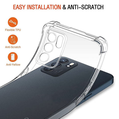 Maska za Oppo Reno6 5G, Techsuit, Shockproof Clear, Prozirna