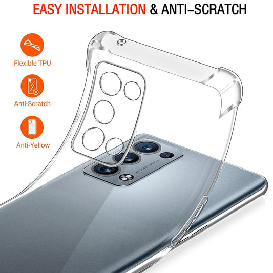 Maska za Oppo Reno6 Pro 5G (Snapdragon), Techsuit, Shockproof Clear, Prozirna
