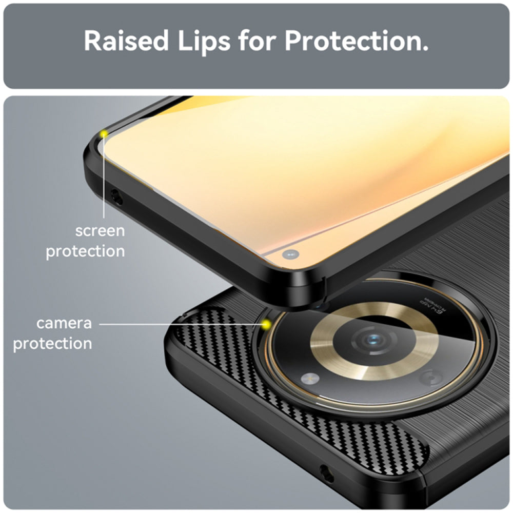 Maska za Realme 11 4G, Techsuit, Karbon, Crna