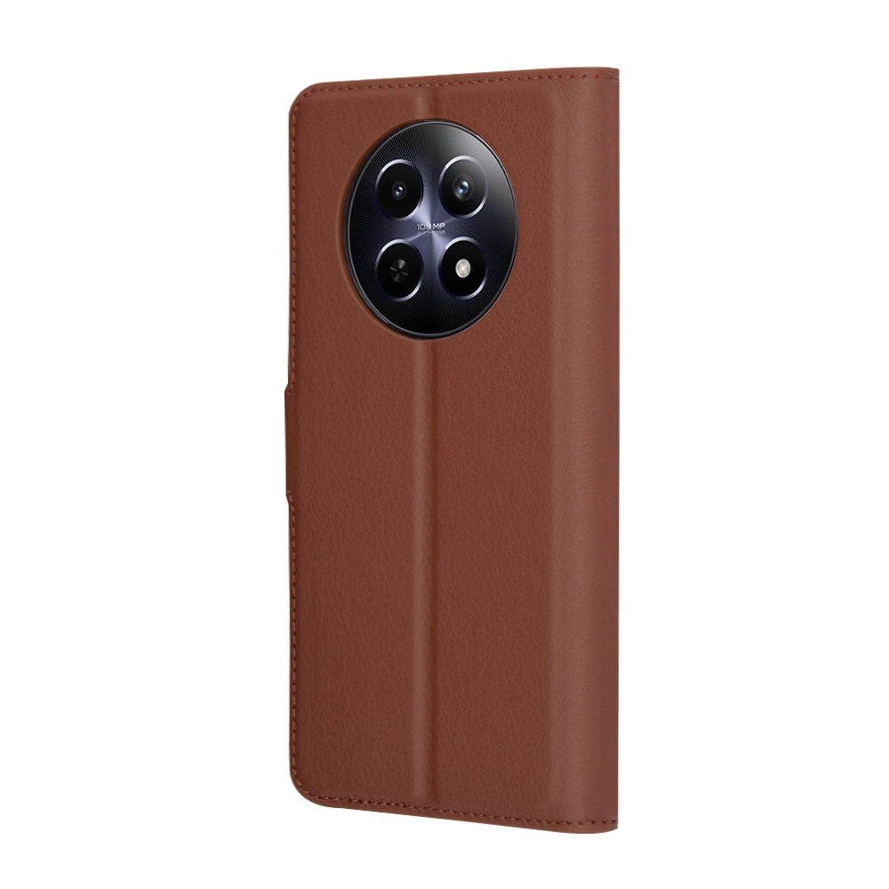 Futrola za Realme 12x / 12, Techsuit, Kožna Folio, Smeđa
