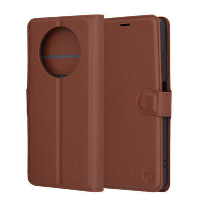 Futrola za Realme 12x / 12, Techsuit, Kožna Folio, Smeđa