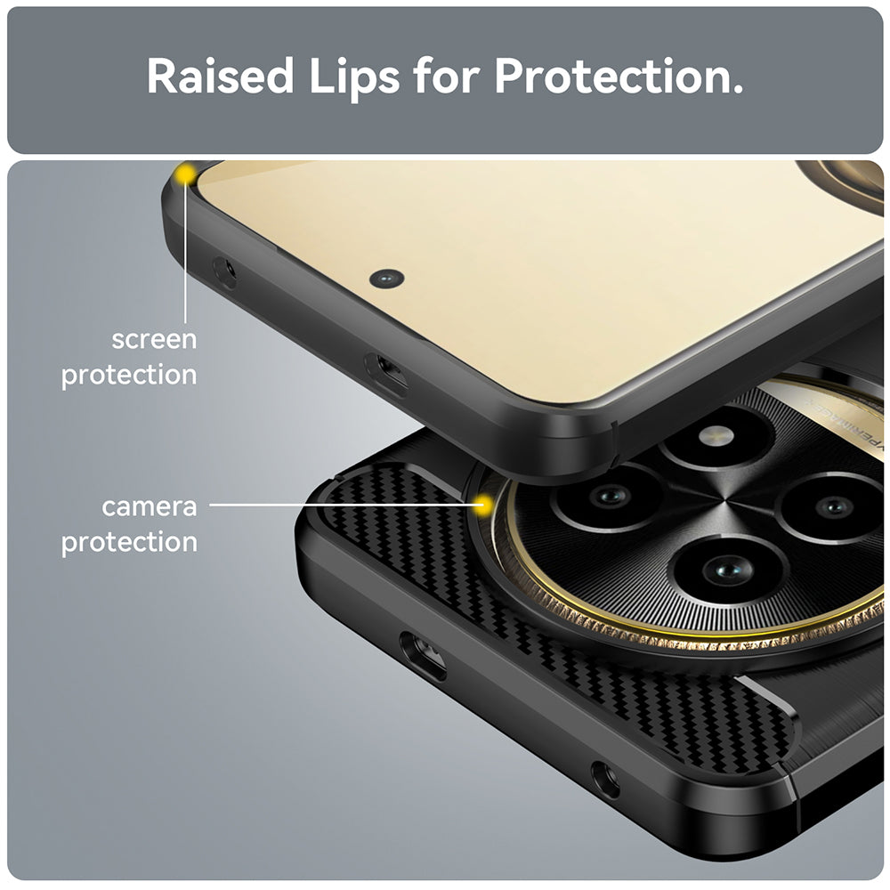 Maska za Realme 13 Pro / 13 Pro+, Techsuit, Karbon, Crna
